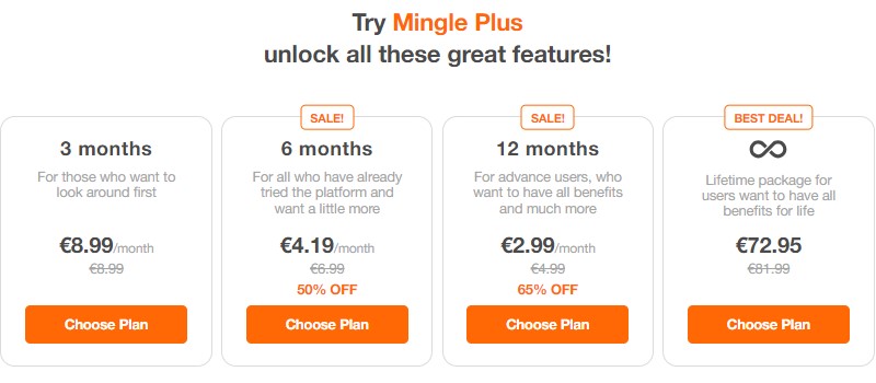 Mingle2 Cost and Payment Options for Premium